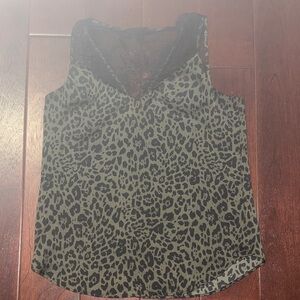 Express Animal Print Camisole with Black Lace